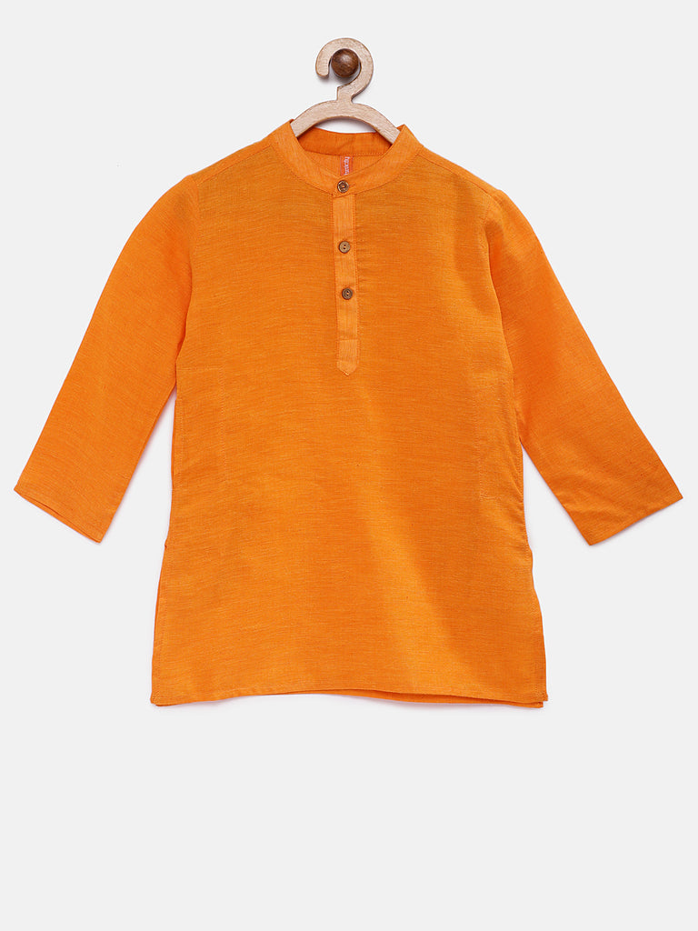 Kids Boys Straight Full Sleeve Yellow Kurta