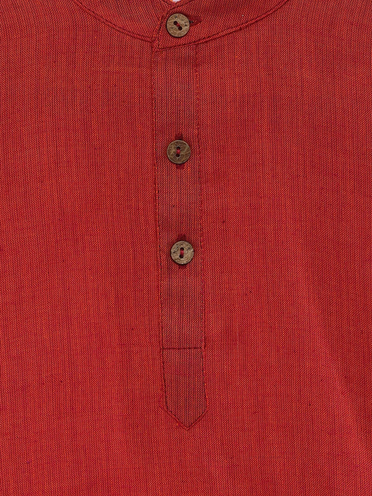 Kids Boys Straight Full Sleeve Red Kurta