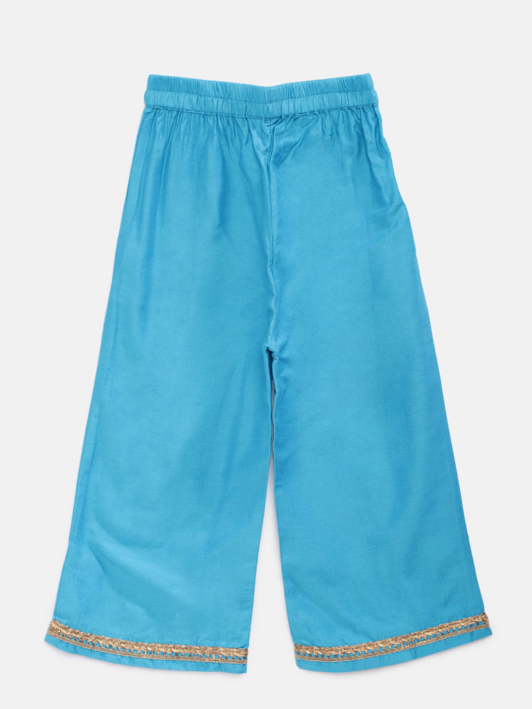 Kids Girls Straight Half Sleeve Teal Skd