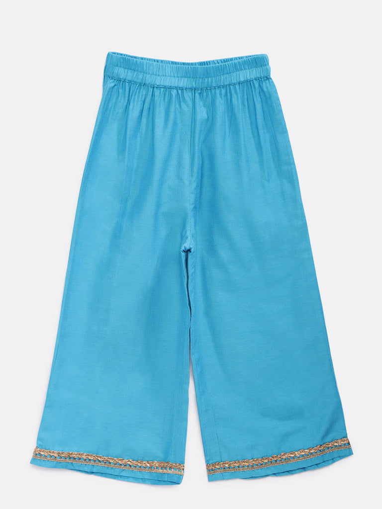 Kids Girls Straight Half Sleeve Teal Skd