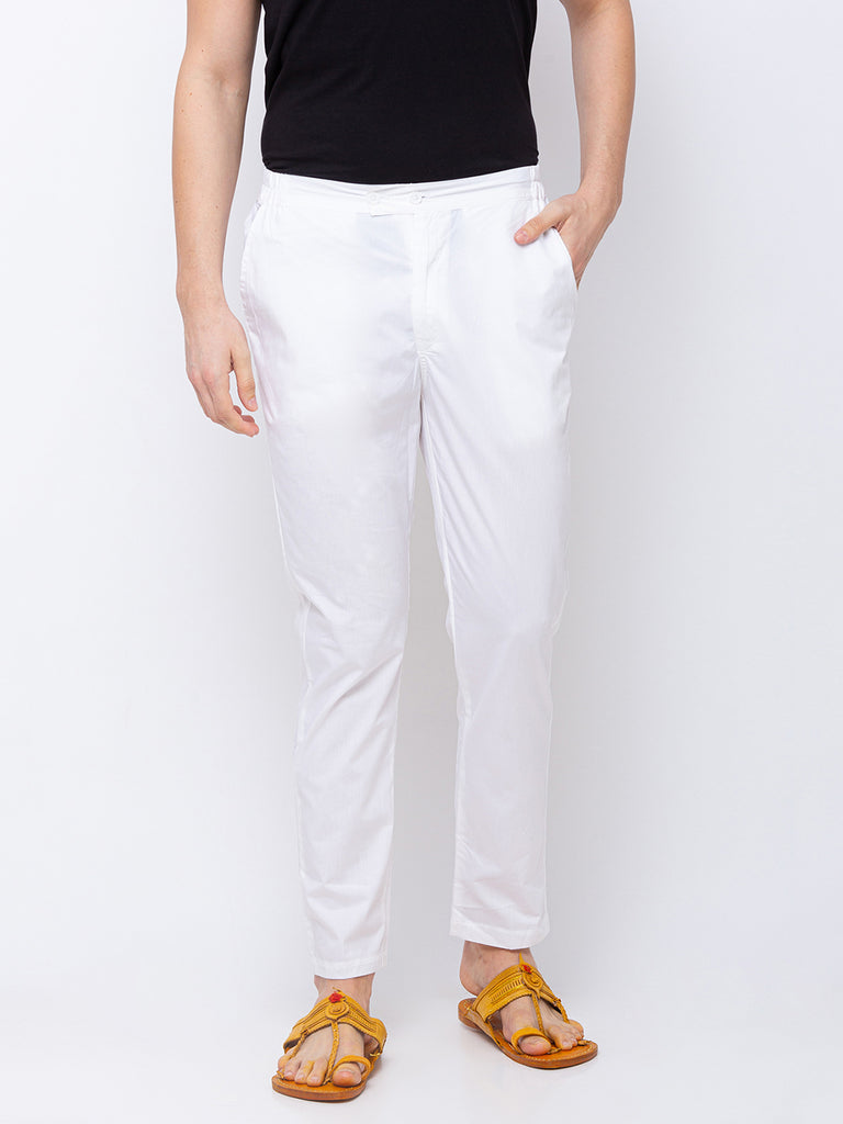 Men Straight White Pants