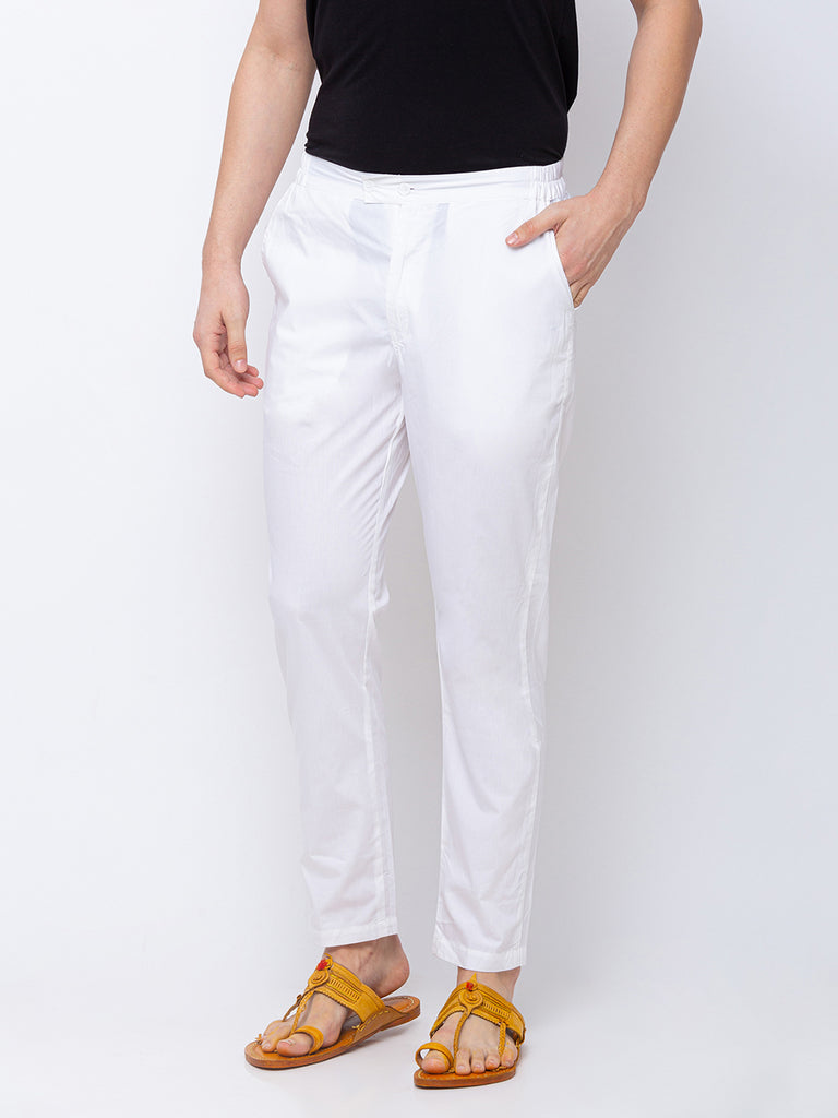 Men Straight White Pants