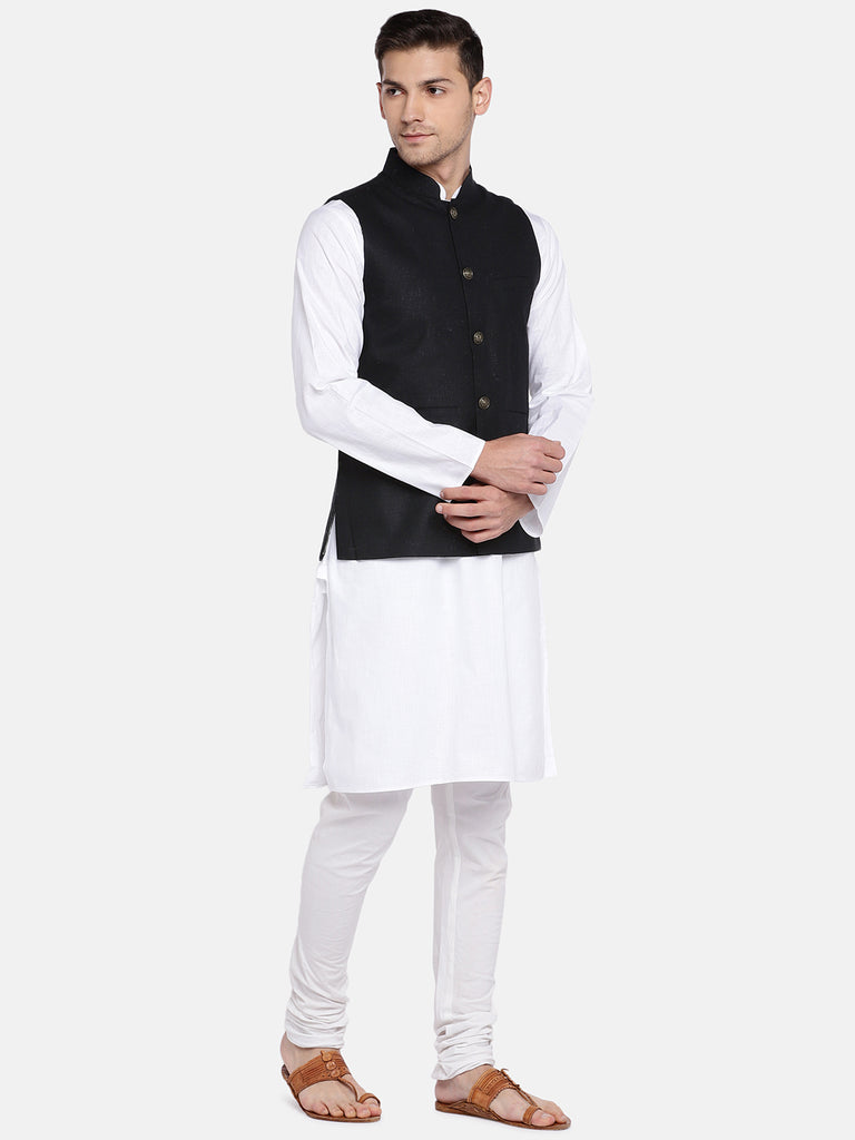 Men Straight Sleeveless Black Jackets