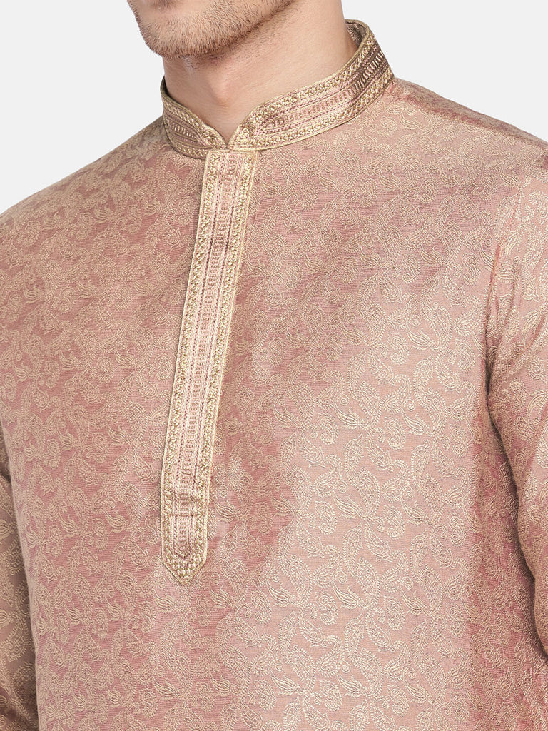 Men Straight Full Sleeve Peach Kp Set