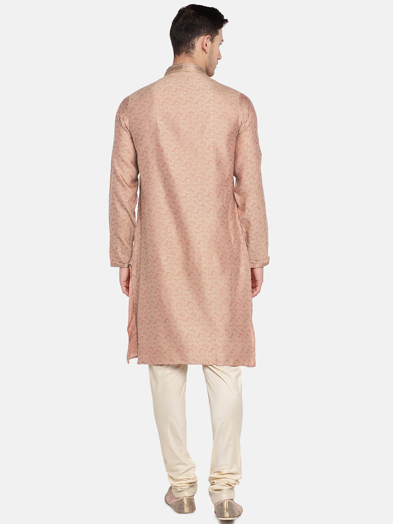 Men Straight Full Sleeve Peach Kp Set