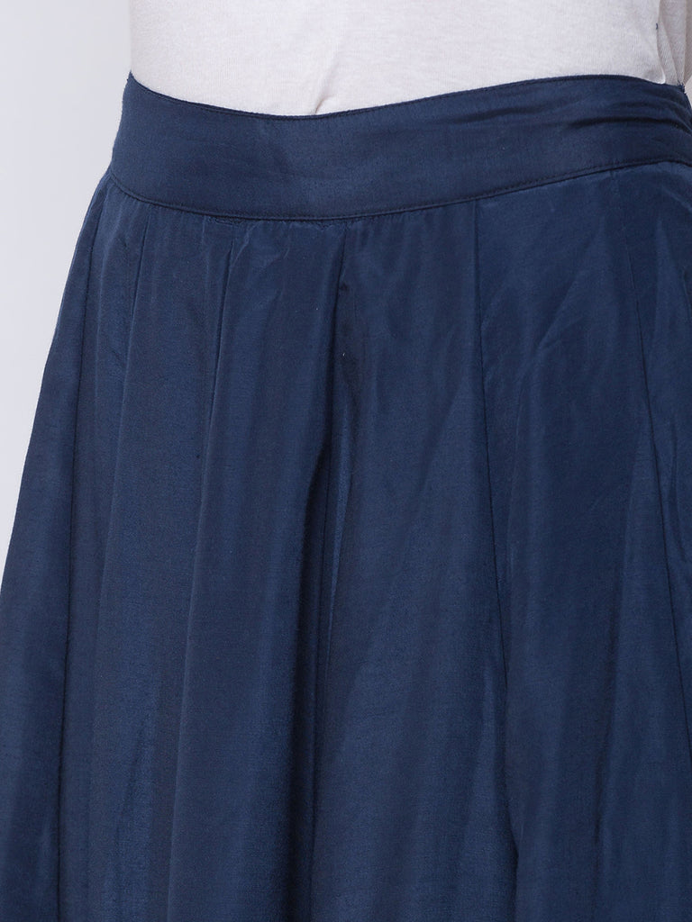 Women Kalidaar Navy Skirt
