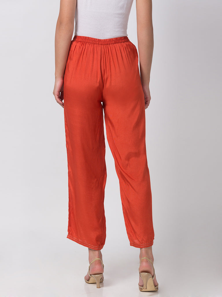 Women Flared Rust Pallazzo