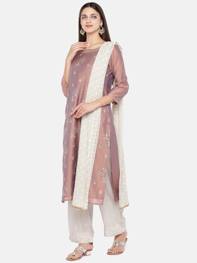 Festive Women Straight Three-Fourth Pink Skd