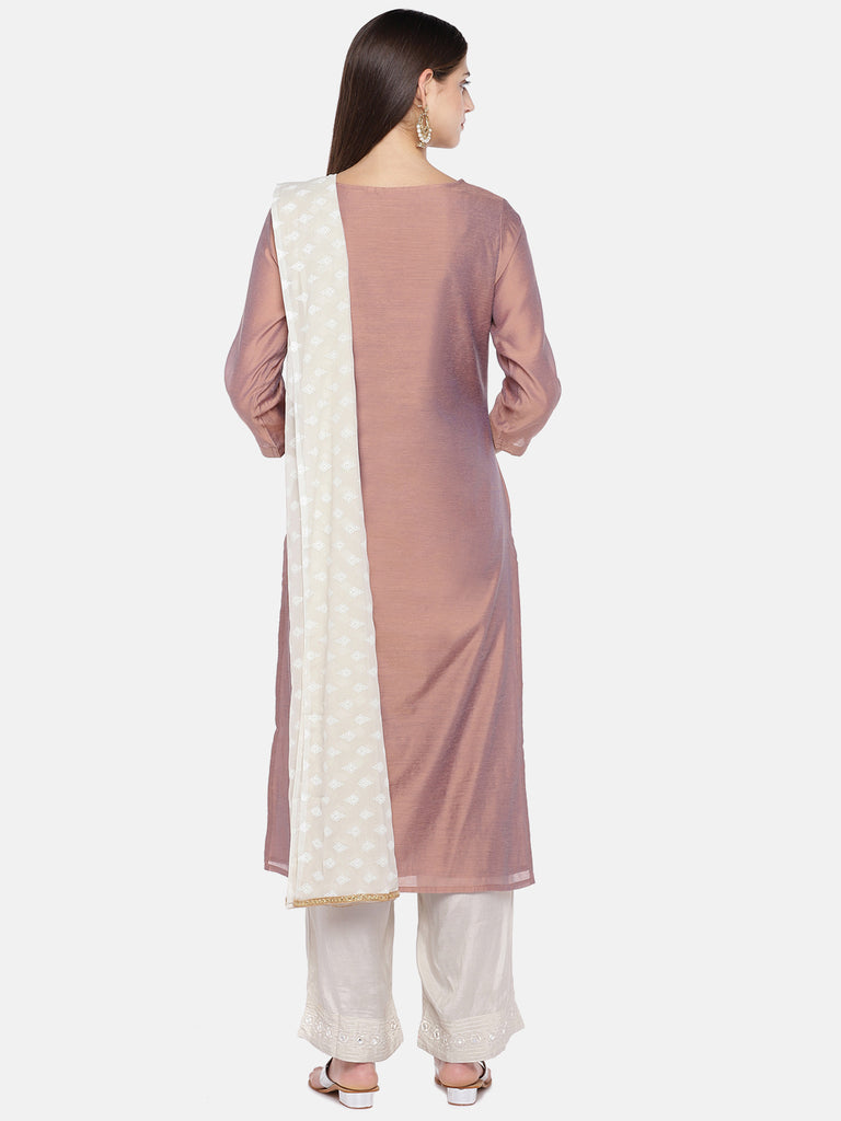 Festive Women Straight Three-Fourth Pink Skd