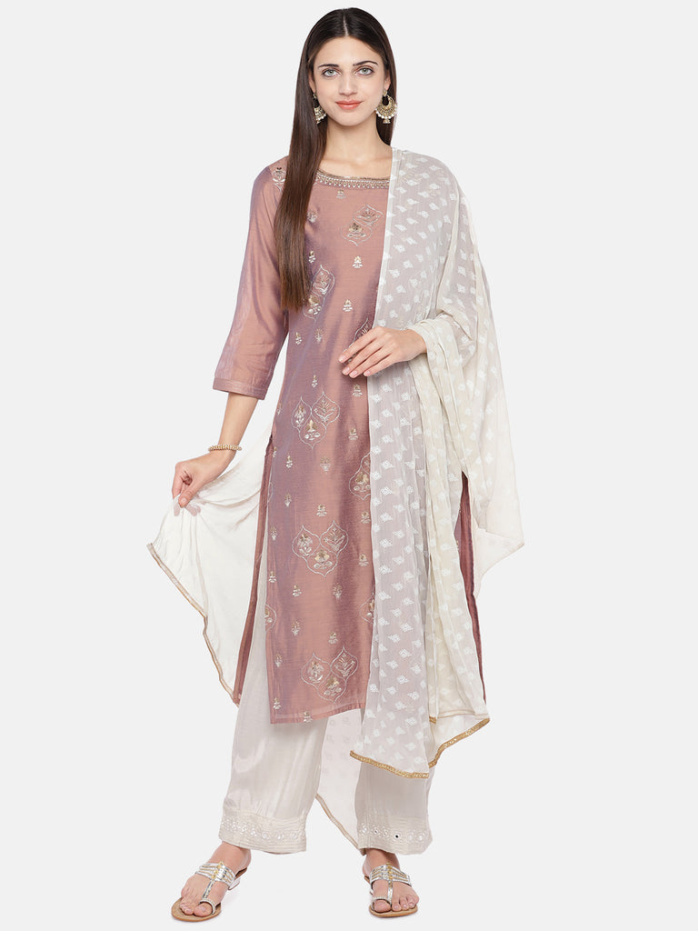 Festive Women Straight Three-Fourth Pink Skd