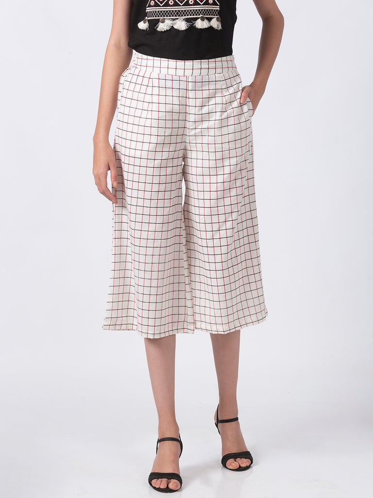 Women Flared Ecru Cullote