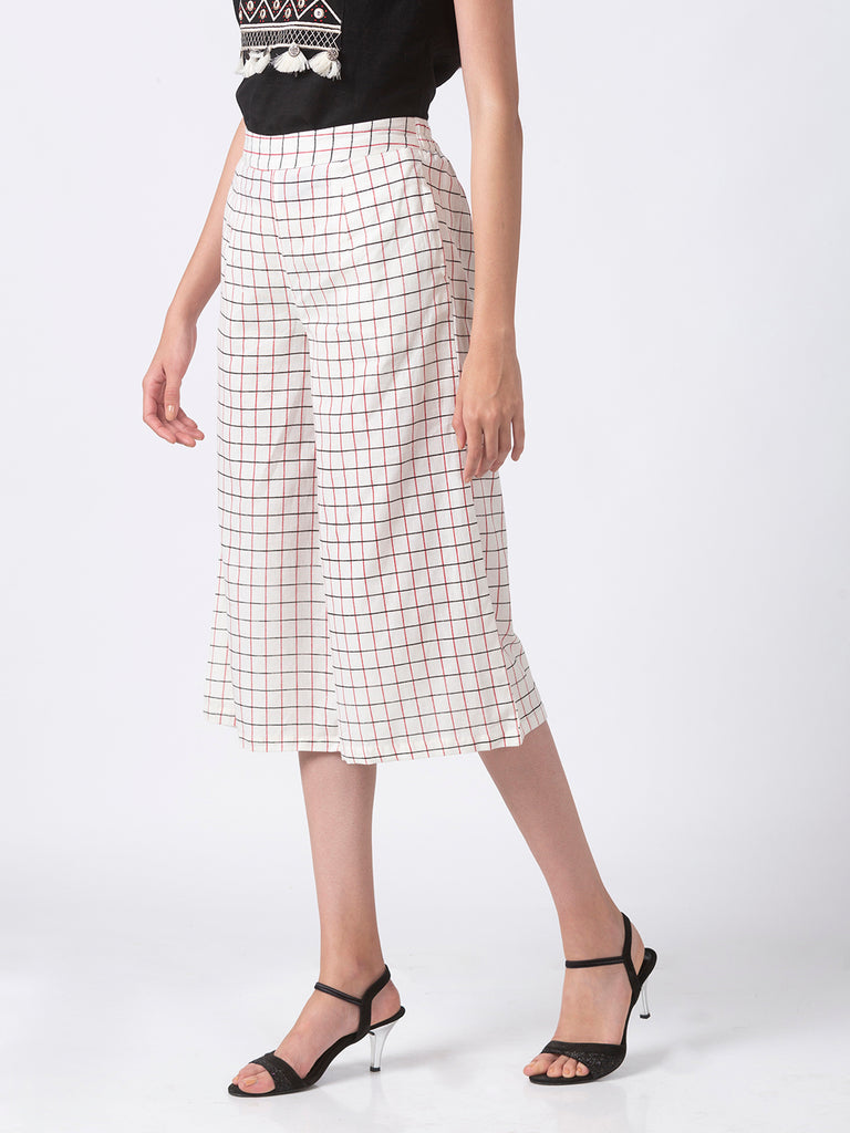 Women Flared Ecru Cullote