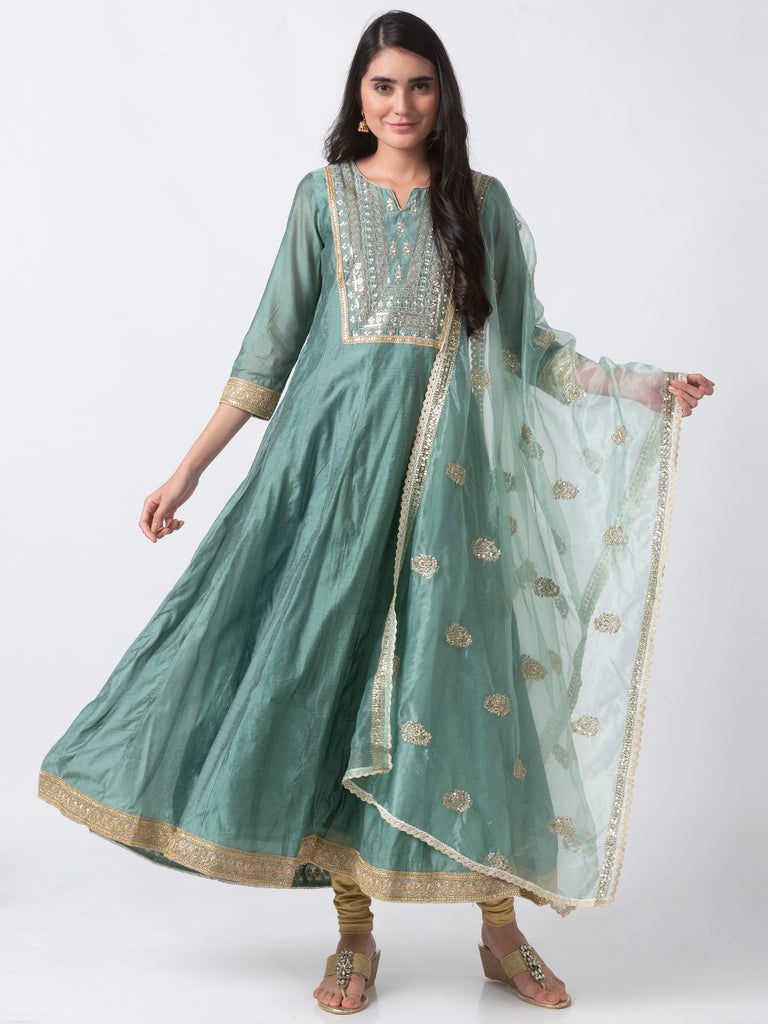 Women Kalidar Three-Fourth Blue Kd