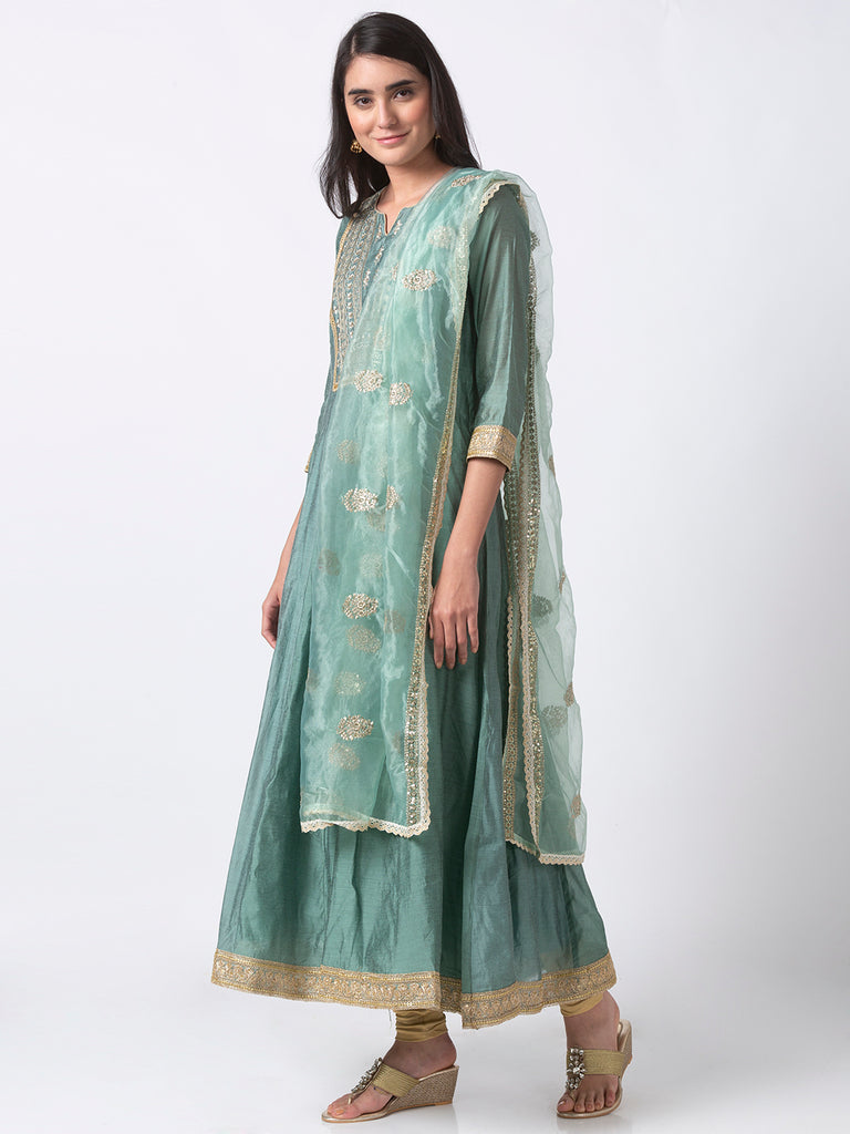 Women Kalidar Three-Fourth Blue Kd