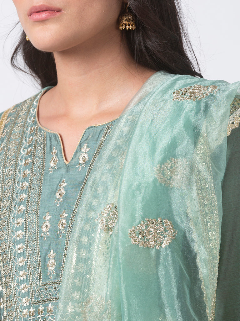 Women Kalidar Three-Fourth Blue Kd