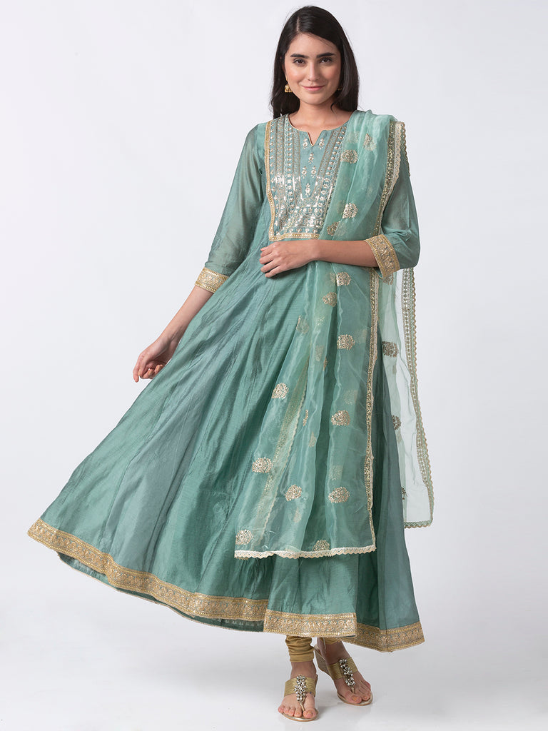Women Kalidar Three-Fourth Blue Kd