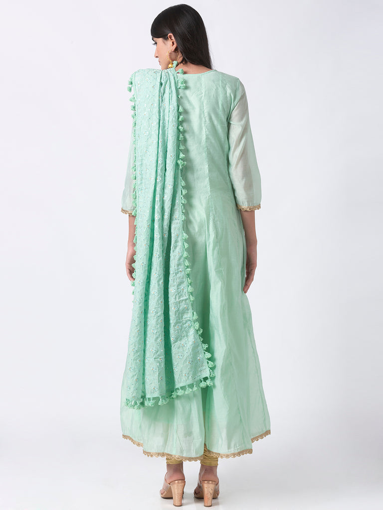Women Kalidar Three-Fourth Green Kd