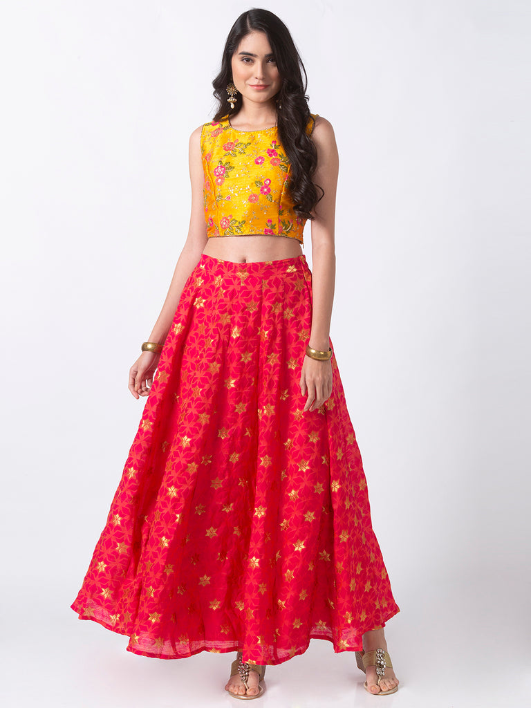 Women Kalidar Fuchsia Skirt
