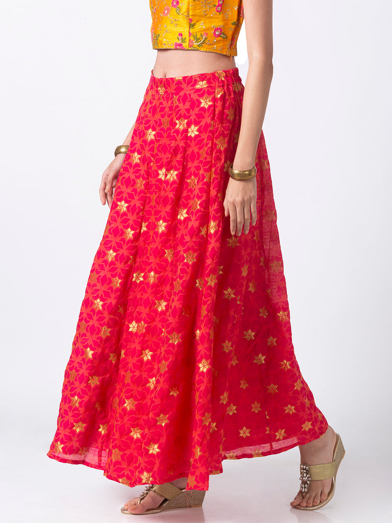 Women Kalidar Fuchsia Skirt