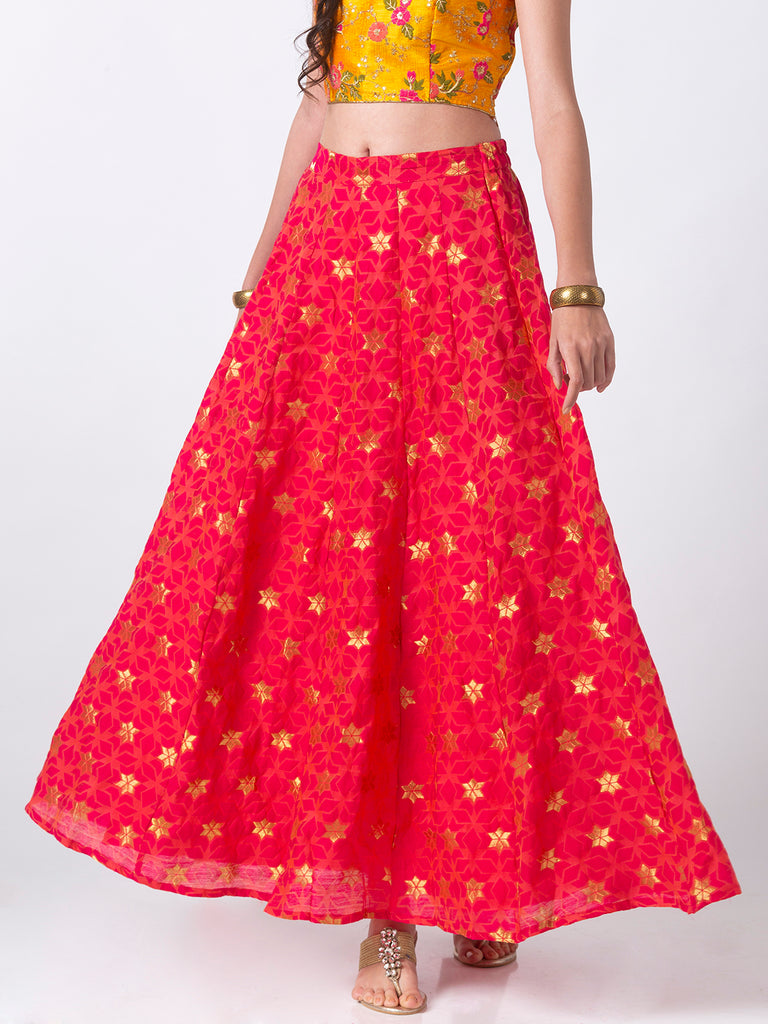 Women Kalidar Fuchsia Skirt