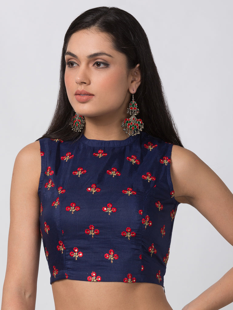 Festive Women Straight Elbow Navy Top