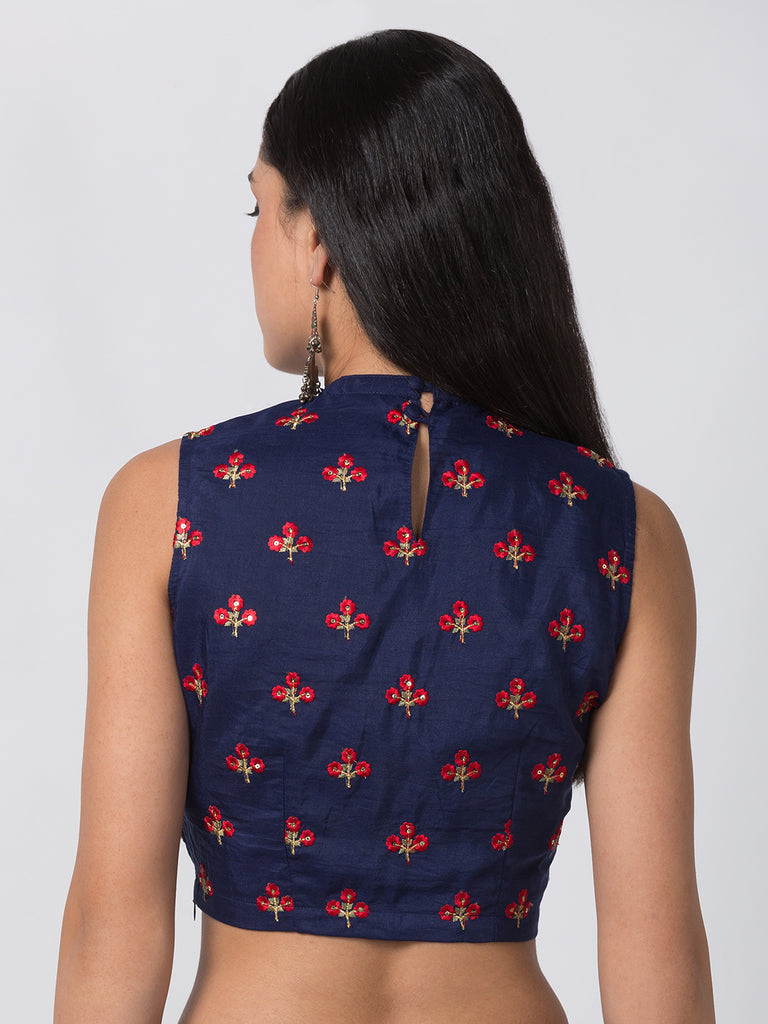 Festive Women Straight Elbow Navy Top