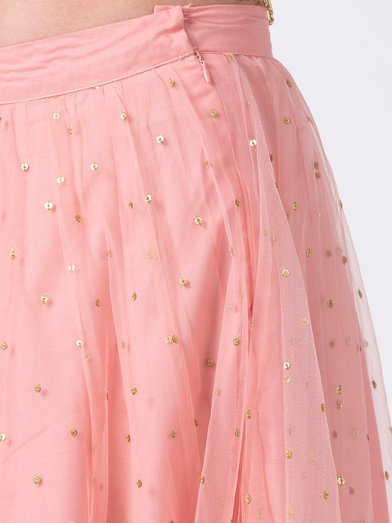 Women Gathered Pink Skirt