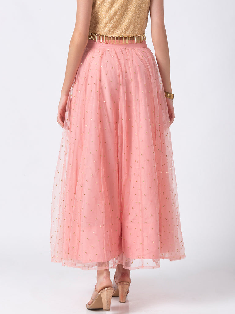 Women Gathered Pink Skirt