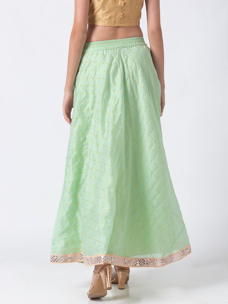 Festive Women Gathered Sap Green Skirt