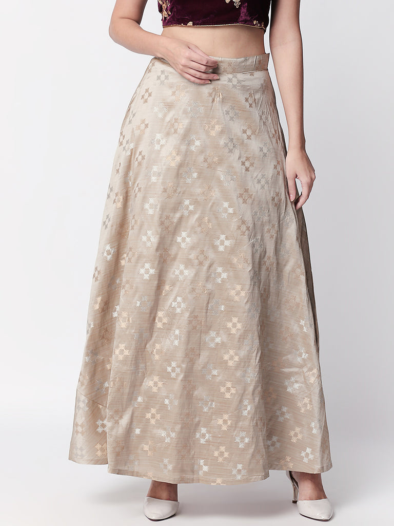 Women Flared Grey Skirt