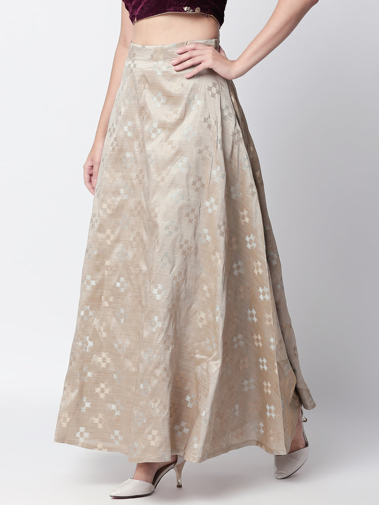 Women Flared Grey Skirt