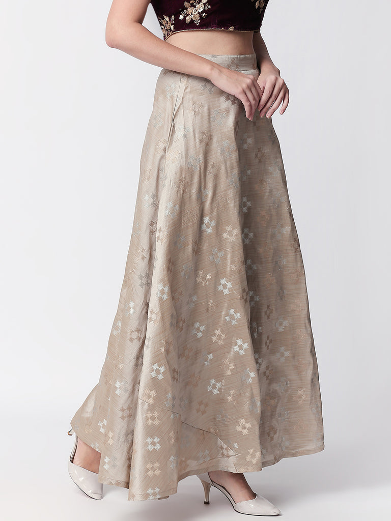 Women Flared Grey Skirt