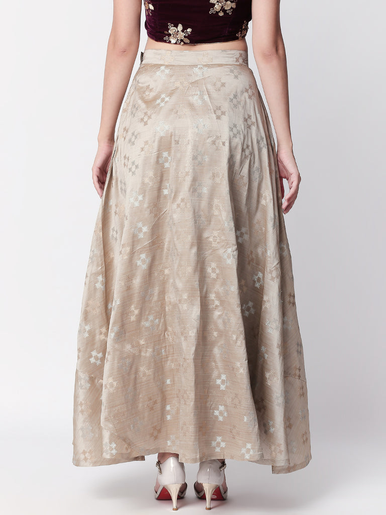 Women Flared Grey Skirt