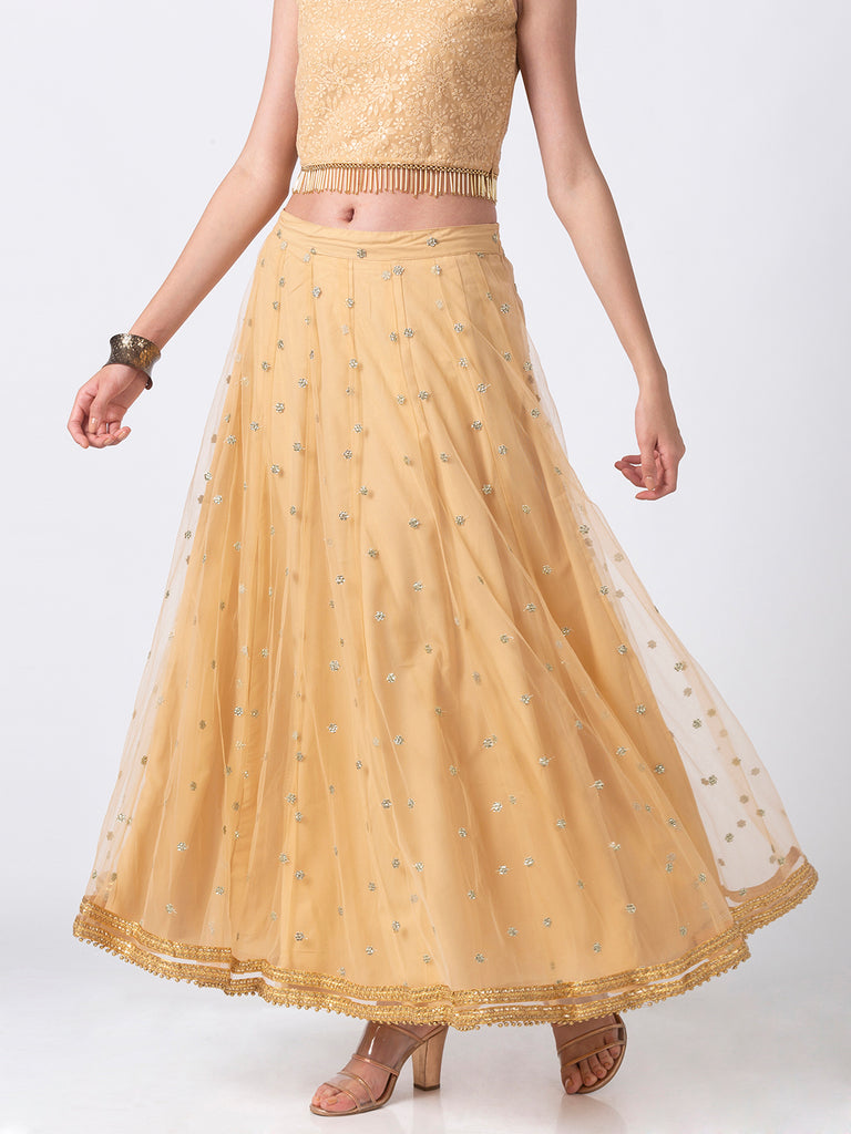 Women Kalidar Gold Skirt
