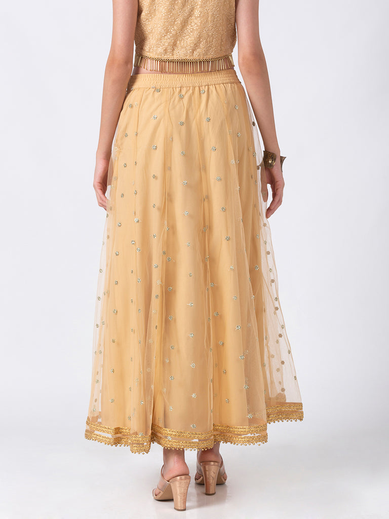 Women Kalidar Gold Skirt