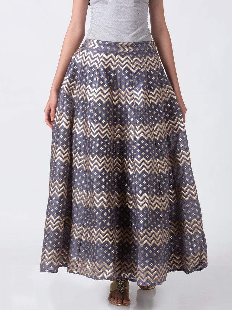 Women Gathered Grey Skirt