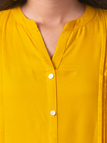 Core Women Straight Three-Fourth Mustard Kurta