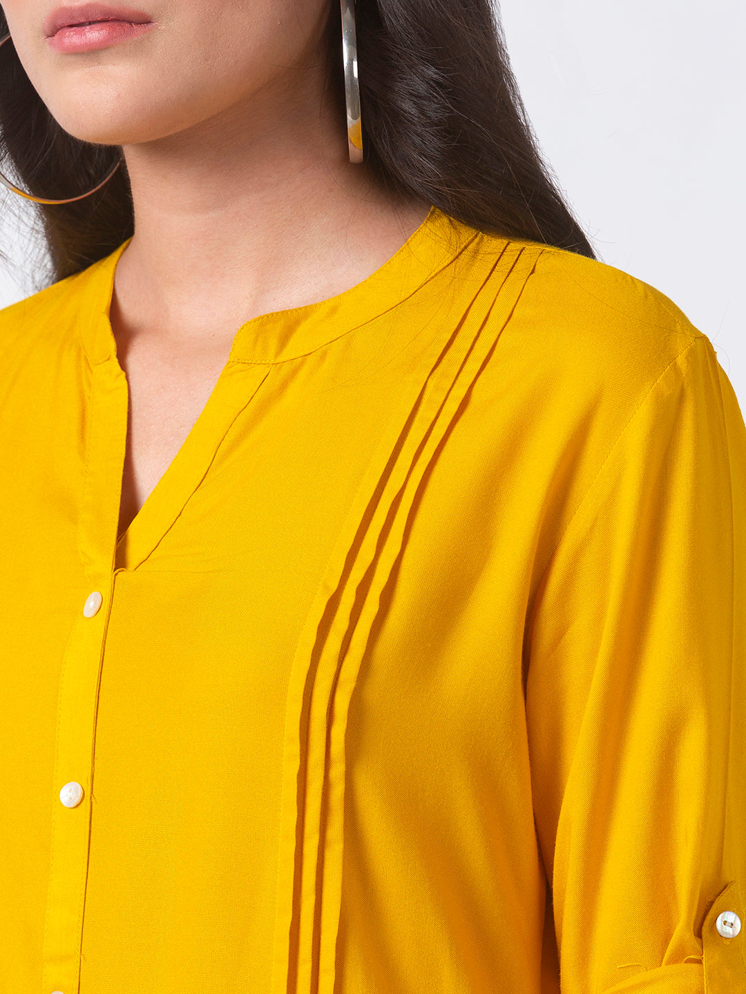Core Women Straight Three-Fourth Mustard Kurta