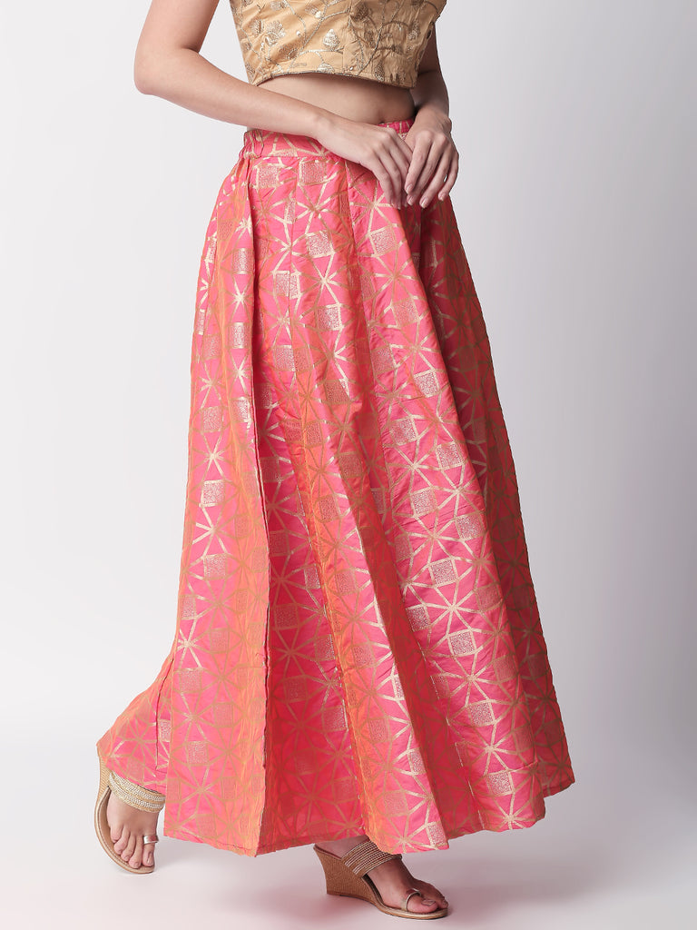 Women Gathered Peach Skirt
