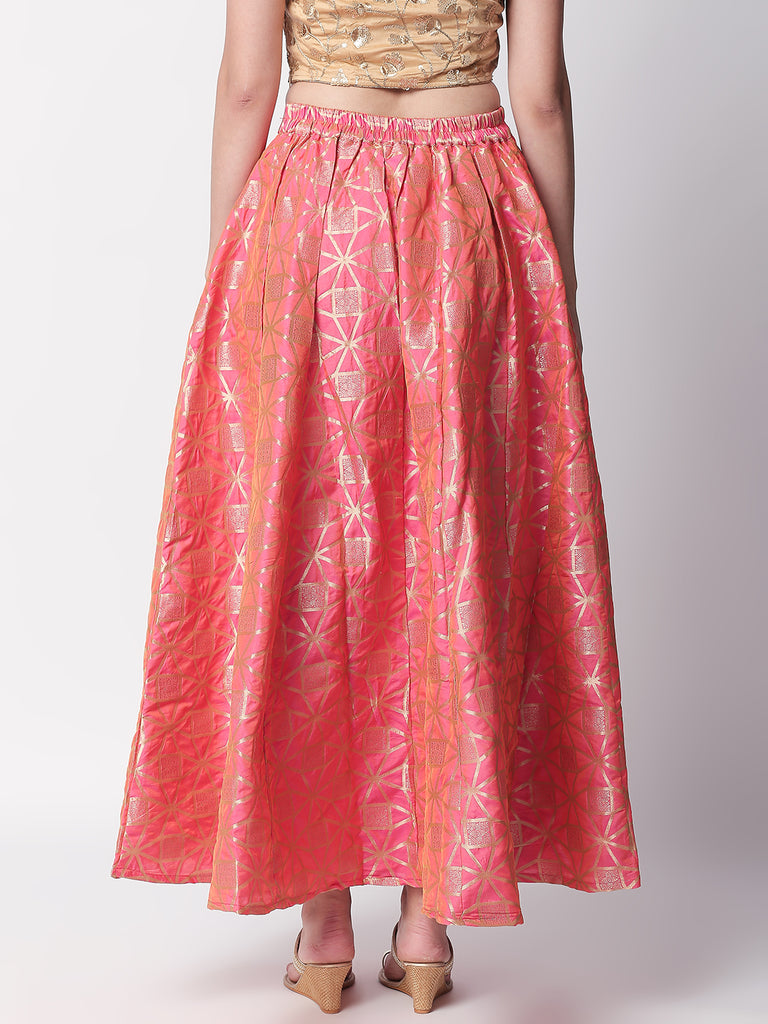 Women Gathered Peach Skirt