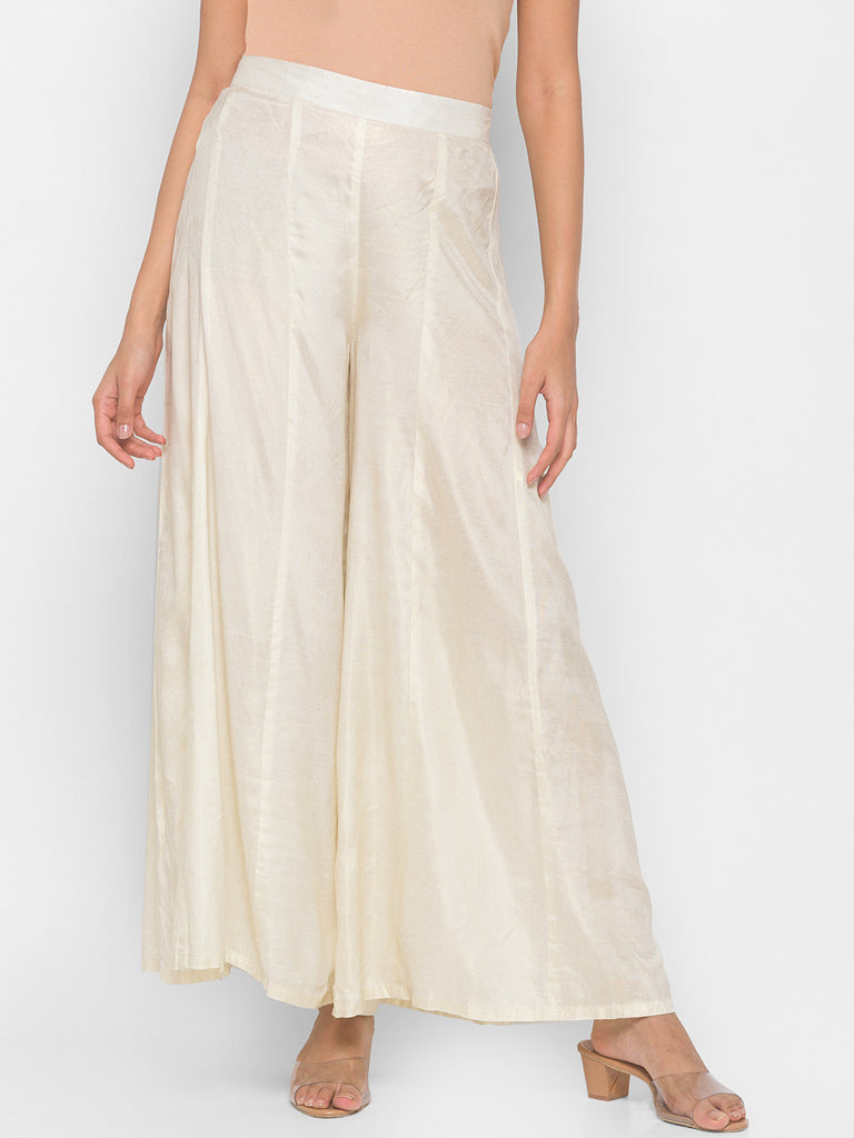 Light Gold Shimmer Kalidar Pallazo