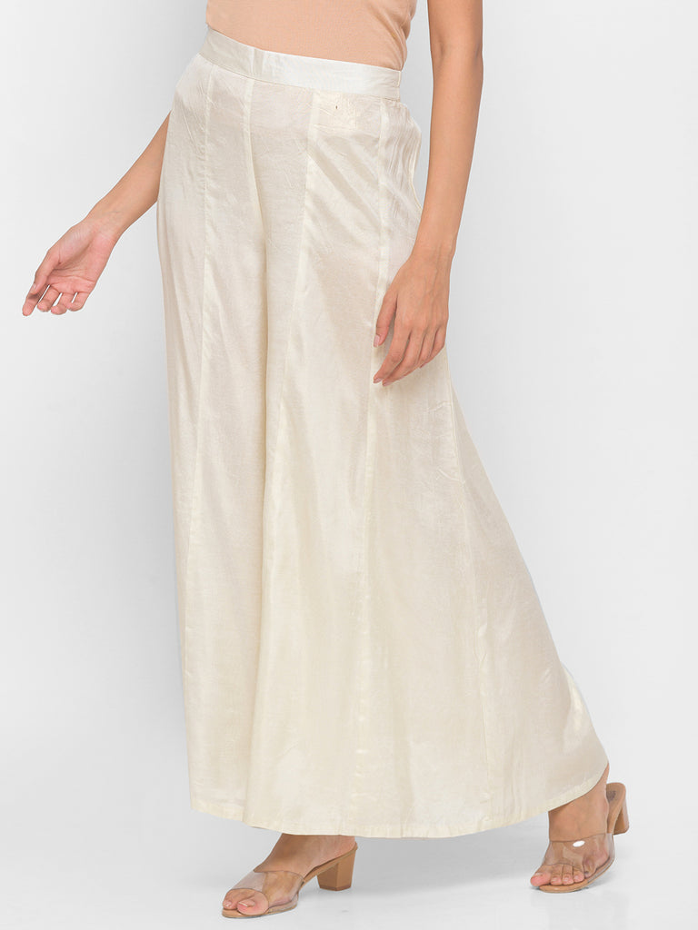 Light Gold Shimmer Kalidar Pallazo