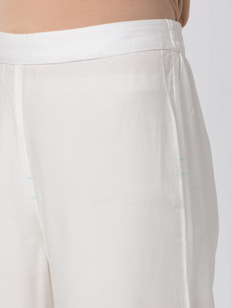 Women Flared Off White Pallazzo