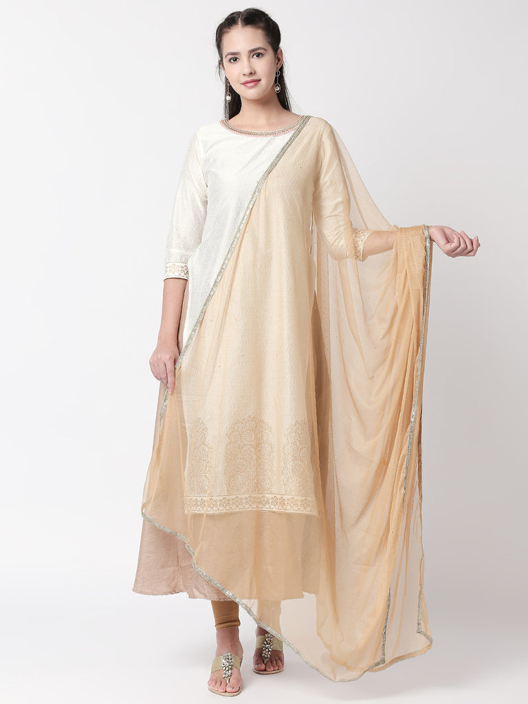 Core Women Dupatta Beige Dupatta