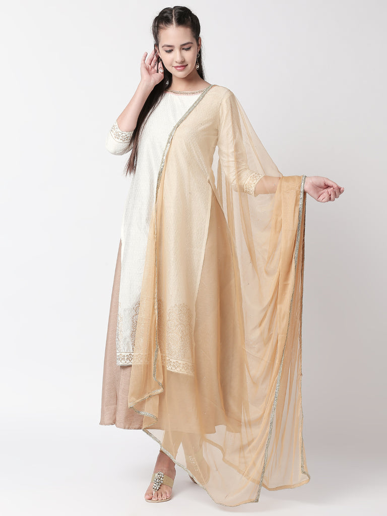 Core Women Dupatta Beige Dupatta