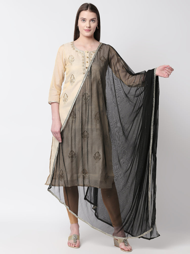 Core Women Dupatta Black Dupatta