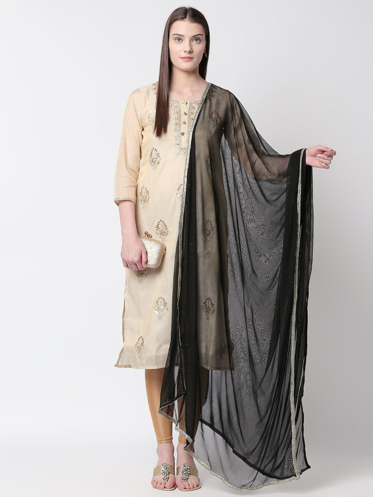 Core Women Dupatta Black Dupatta