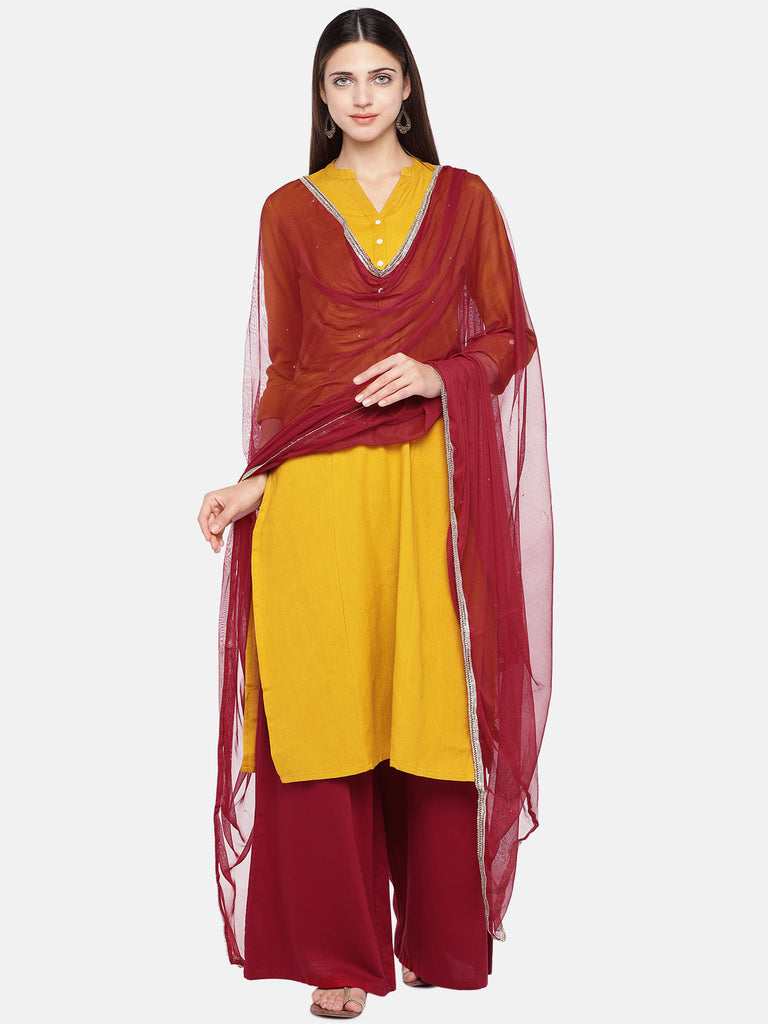Core Women Dupatta Maroon Dupatta