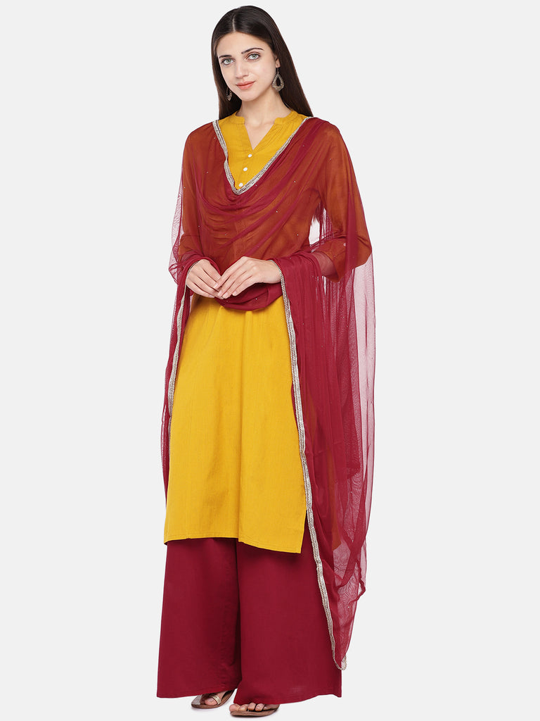 Core Women Dupatta Maroon Dupatta