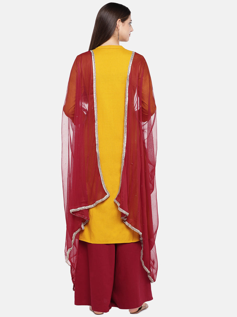 Core Women Dupatta Maroon Dupatta